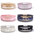 Jachon Wrap Bracelets Leather Cuff Bangle Beaded Bracelets for Women Stackable Infinity Bracelets Jewelry