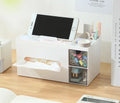 Eco-Friendly Mini Transparent Desktop Storage Box Dust-proof Multifunctional Office Compartment Organizing Tissue Sundries