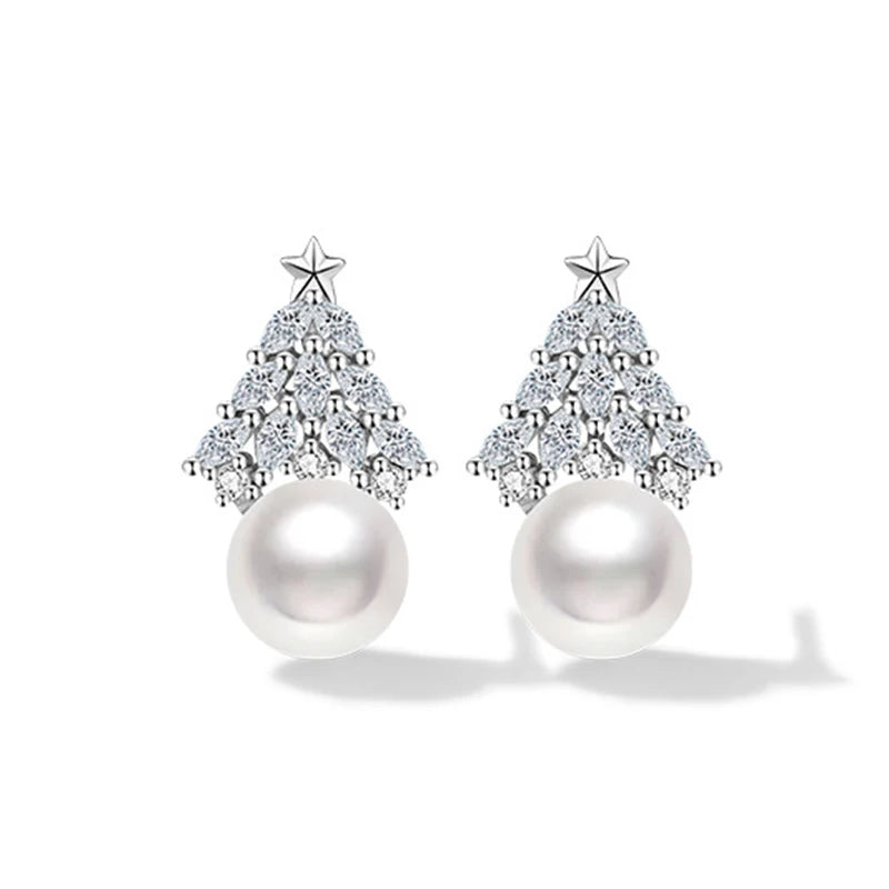XP-2398 Wholesale Freshwater Pearl Earrings Bridal 925 Sterling Silver Ear Stud for Women Earrings Jewelry