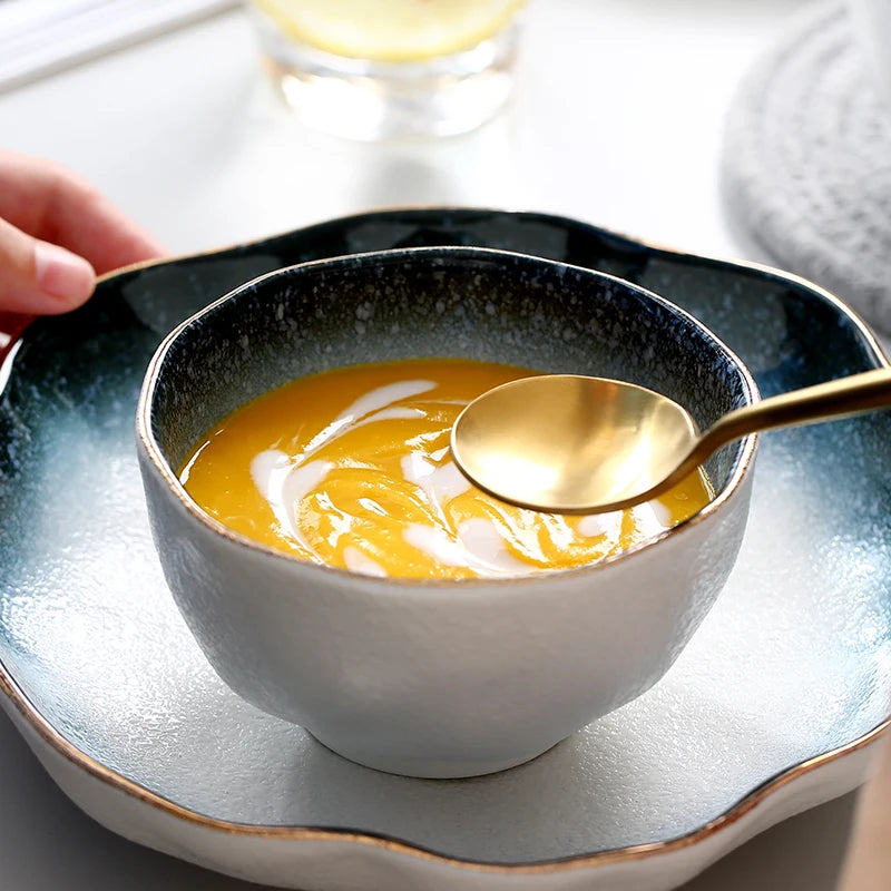Night Sky China Hot Sale Daily Use Ceramic Decorative Porcelain Fruit Salad Bowls for Soup