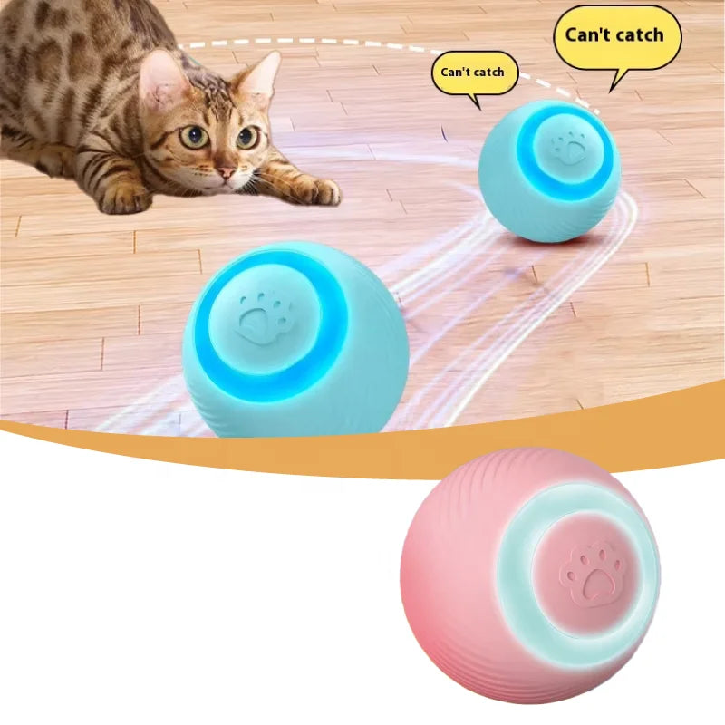 Interactive Rechargeable Electric Cat Bouncy Ball Toy Modern & Lovely Silicone Chase Toy for Cats