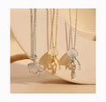 Cute Jellyfish Shape Pendant Resin Necklace Copper Plated 14K Gold Crystal Zircon Silver Heart Necklace for Women