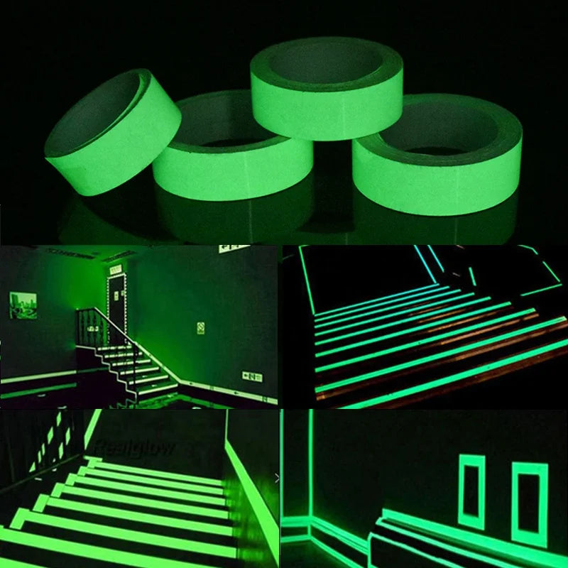 Luminous Tape Glow in the Dark Self-adhesive Reflective Sticker Home Decoration Wall Stairs Safety Warning Fluorescent Tape