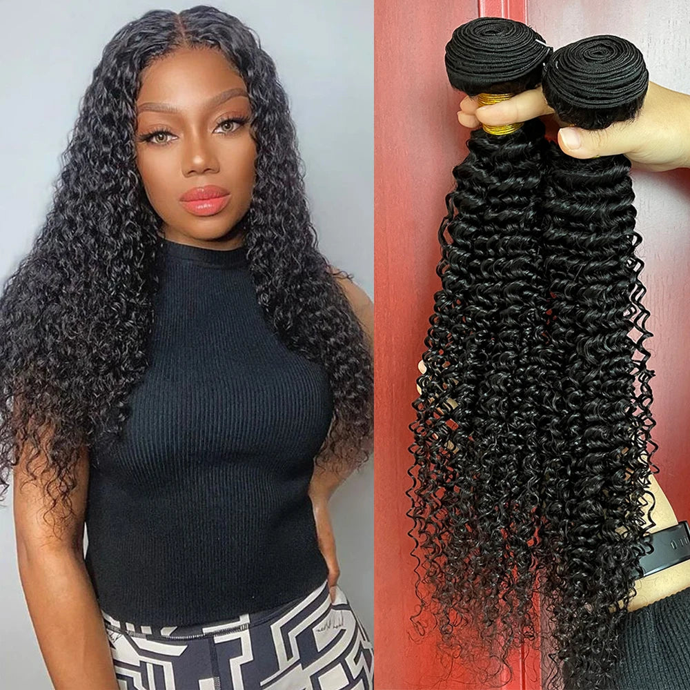100% Unprocessed Virgin Natural Chinese Hair Kinky Curly Remy Hair Bulk Braiding Extensions with Machine Double Weft