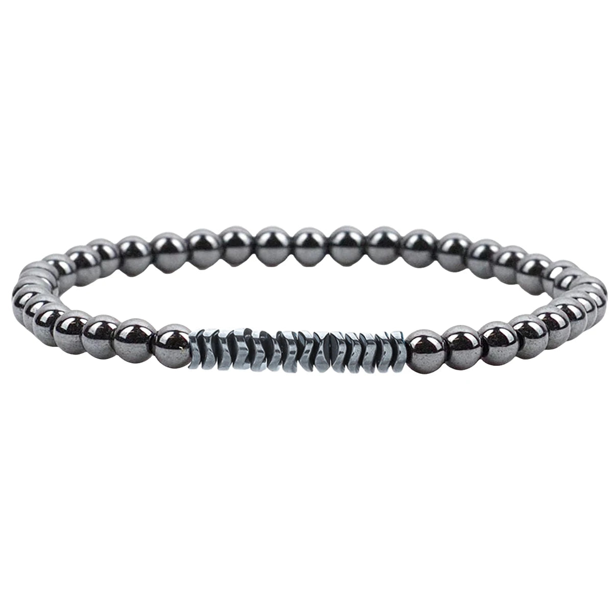 Wholesale Women Fashion Fine Jewelry Cut Black Magnetic Hematite  Bead Elastic Bangles Femme