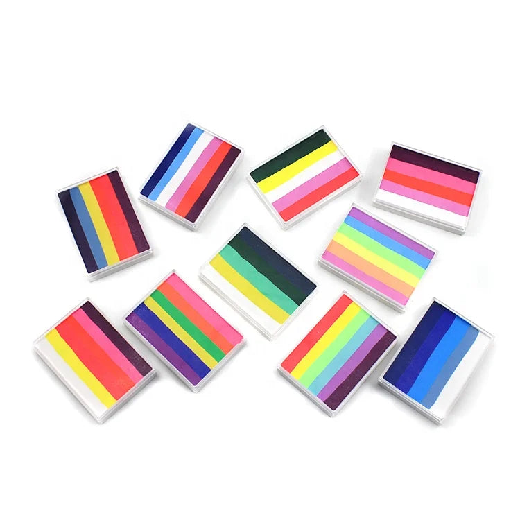 Water Based Rainbow Split Cake Face  Body Painting Supplies
