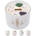 Handmade 3 Wick Soy Wax Scented Meditation Candle Energy Crystals Healing Gems Votive Candle for Spiritual Express for Holiday