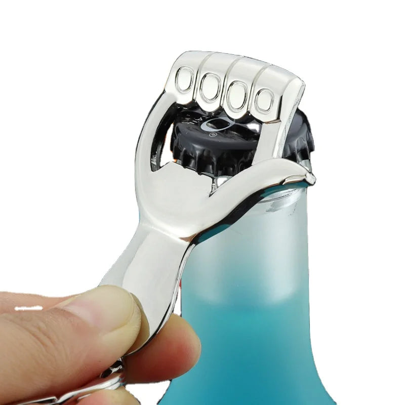 Creative Palm Can Bottle Opener Key Chain Counter Stainless Steel Bottle Jar Opener