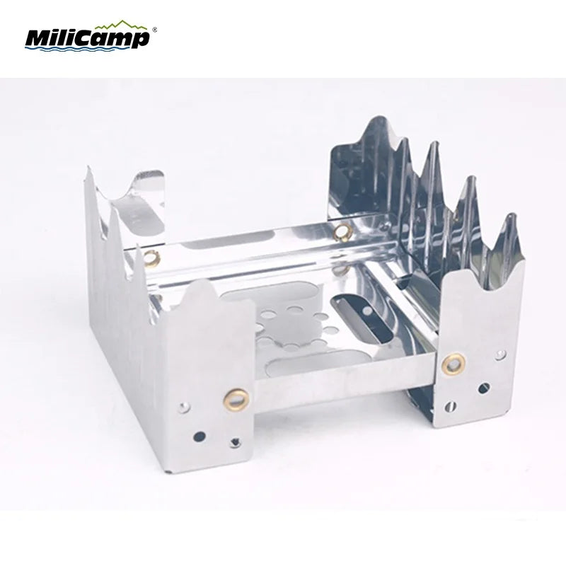 Stainless Steel Outdoor Camping Stove Picnic Folding Portable Mini Alcohol Solid Fuel Stove MegaBDM