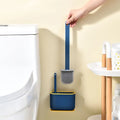 Silicone Toilet Brush Set with Holder Hygienic and Easy Clean Toilet Cleaning Kit Includes Detail Brush for Hard to Reach Areas
