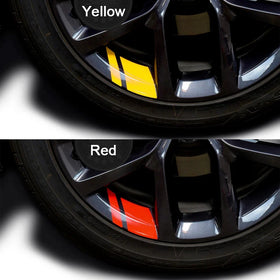 Factory Price 6pcs/Pack Car Sticker Reflective Car Wheel Rim Vinyl Warning Stickers Hash Mark Stripe Racing Wheel Hub Decals