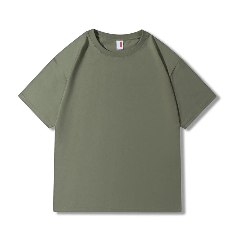 Custom Logo 210 Gsm 100% Cotton T Shirt Wholesale Heavyweight Tshirt Blank Oversized T-Shirts for Men