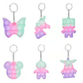 Customized Promotional Cute Soft PVC Rubber Pop It Fidget Toy Keychain for Kids