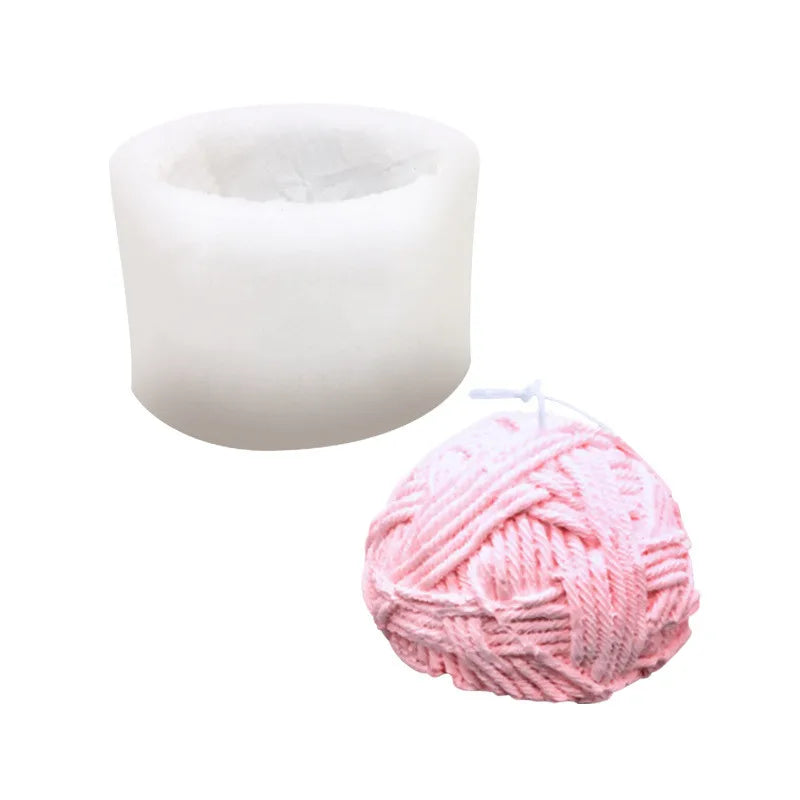 B-3039 Wholesale 3d Ball Candle Mold Wool Ball Cilyndrical Handmade Aroma Candle 3D Mousse Cake Mold