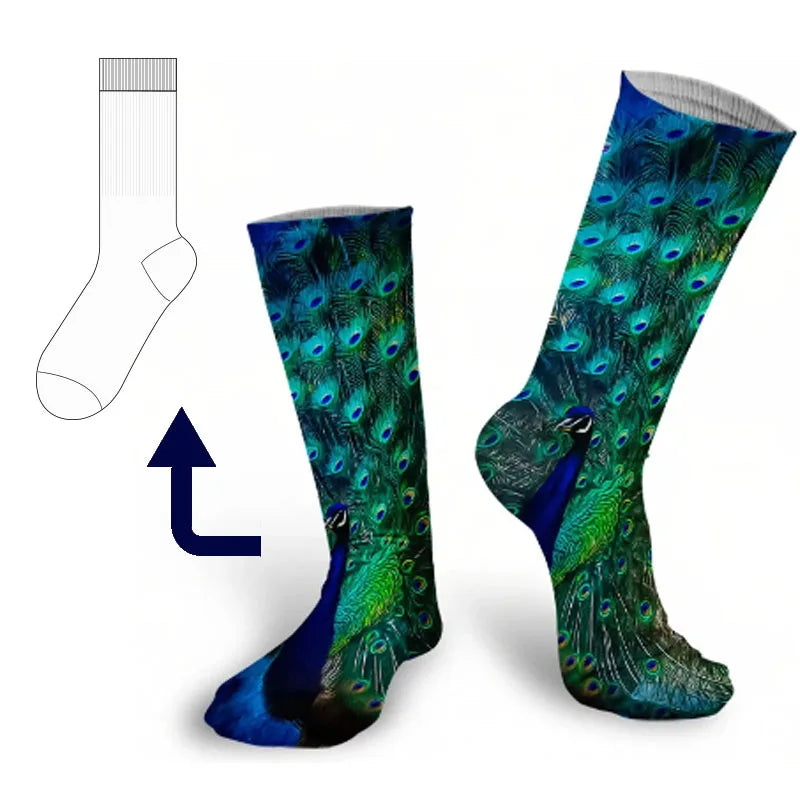 Wholesale 3d Digital Print Novelty Socks Sublimation Print On Sock Men Cotton Funny Colorful Gift Cartoon Custom Novelty Socks