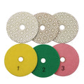 4 Inch 3 Steps Floor Diamond Polishing Pads for Granite / Pad Polish for Granite Marble Stone Quartz Concrete Tile