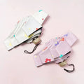 Lady Girls Colorful Flower Light Weight UV Protection Compact Size Umbrella Mini Pocket Three Folding Umbrella
