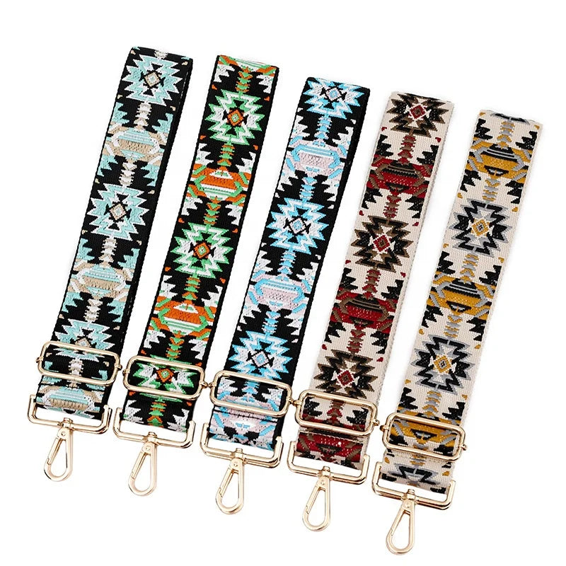 Wholesale 5CM Ethnic Style Webbing Adjustable Shoulder Belt Strap Messenger Crossbody Handbags Straps