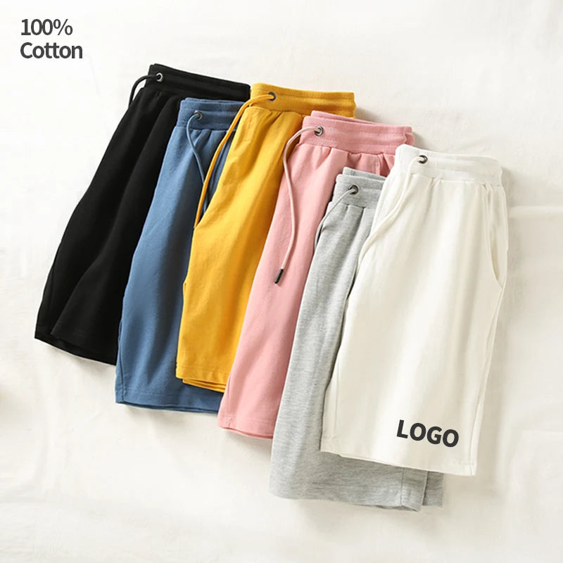 260 GSM 100% Pure Cotton Terry Lining Summer Athleisure Drawstring Half Pant Custom Short Pants for Men