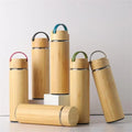 FX Factory Hot Sale Bamboo Thermos Flask Sports Tea Water Bottle with Handle Portable Laser Engraved Logo Free
