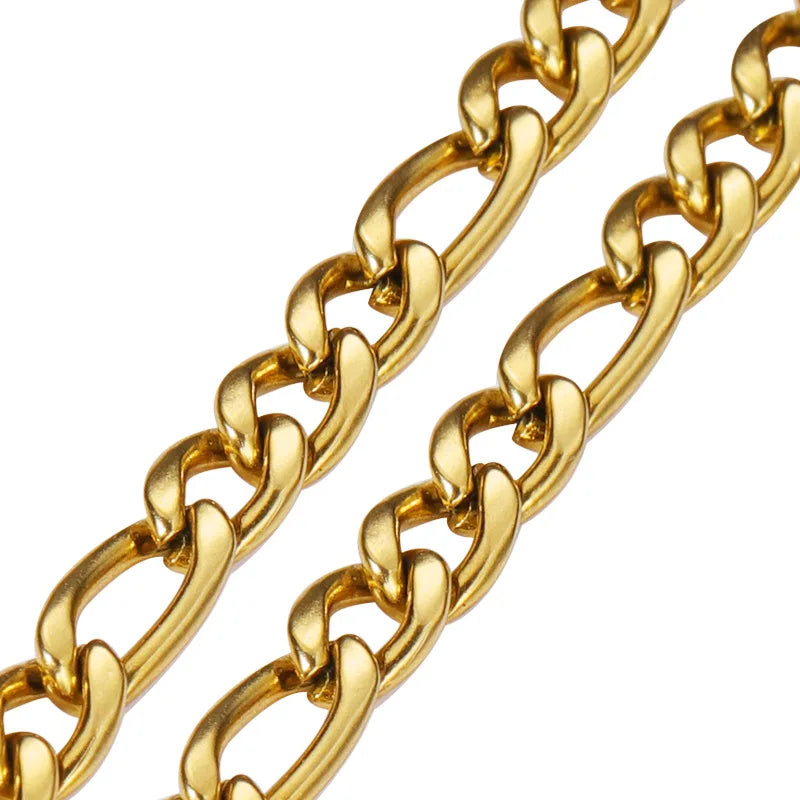 Wholesale 6mm Gold Plated Curbed Chain Necklace Stainless Steel Chain for Diy Necklace Jewelry Making
