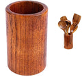 Natural Acacia Wood Kitchen Utensil Holder Sustainable Cooking Utensil Set & Cup Holder for Homes