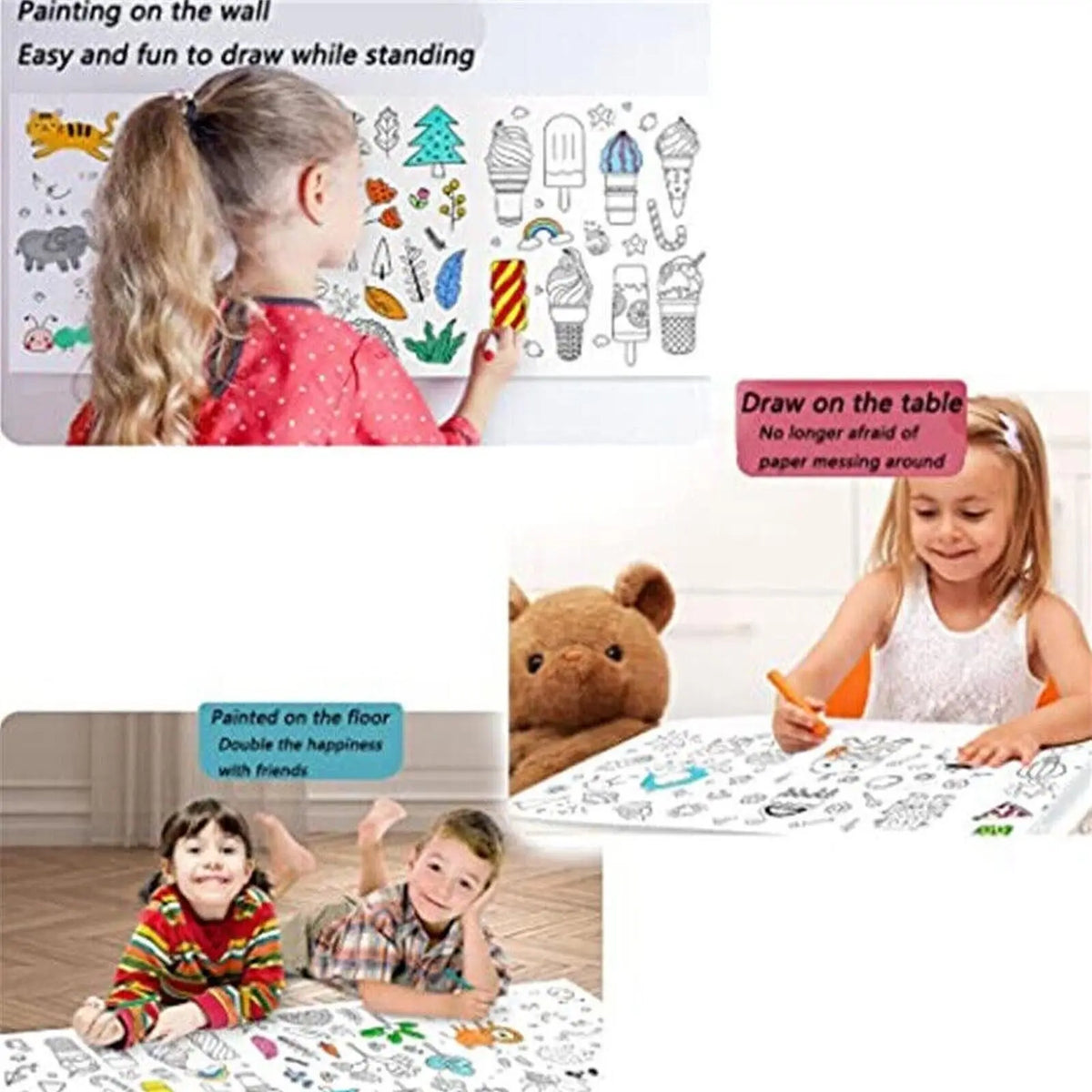 Children's Graffiti Roll Drawing Graffiti Roll for Kids Toy Color Filling PaperEarly Educational Tools Party Favor Decoration