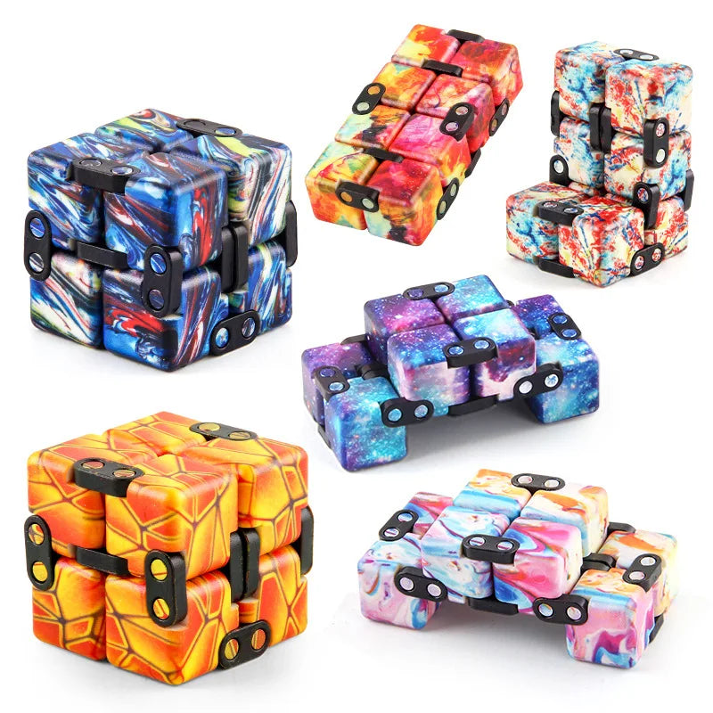 Mini Cube Blocks  Desk Toy Magic Sensory Tool Blocks Puzzle Flip Cube Infinity Cube Fidget Toy