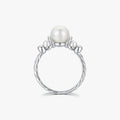 Elegant Party Vacation Fine Jewelry Fashion Shell Pearl Ring 925 Sterling Silver Exquisite Vintage Female Rings for Women