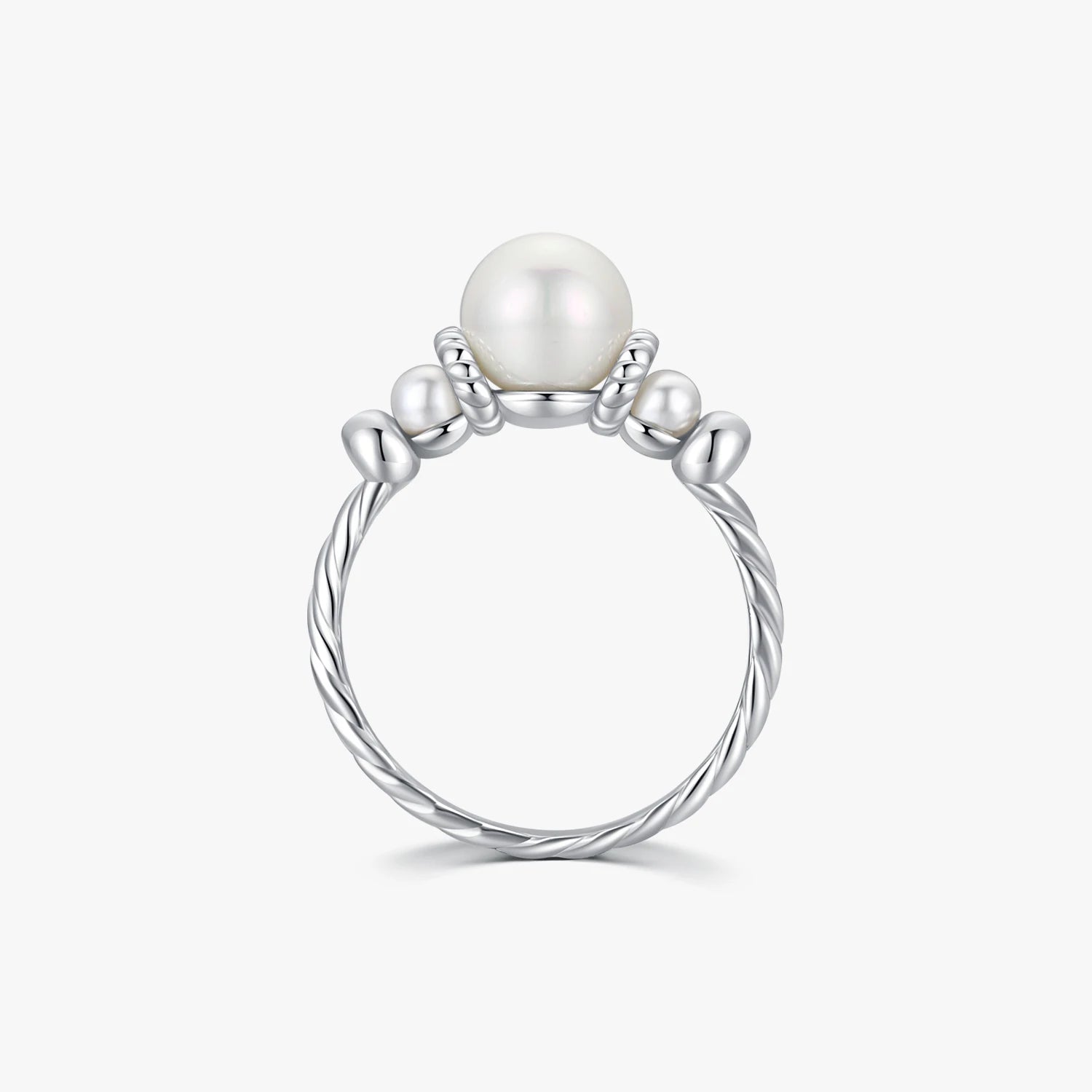 Elegant Party Vacation Fine Jewelry Fashion Shell Pearl Ring 925 Sterling Silver Exquisite Vintage Female Rings for Women