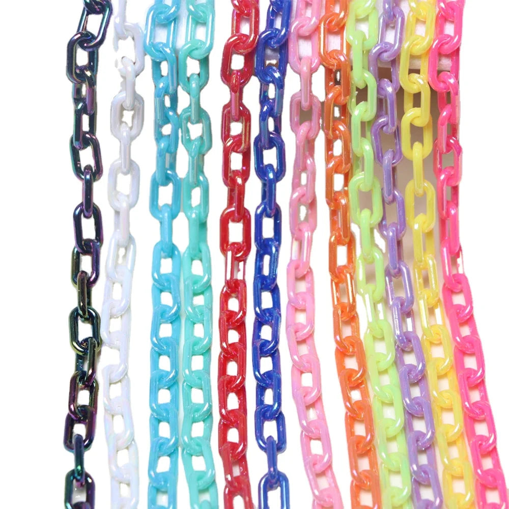 Acrylic Chain AB Colors for Hand Bag Keychain DIY Craft 100 Strands/bag Factory Supply Plastic Links Jewelry Making Part