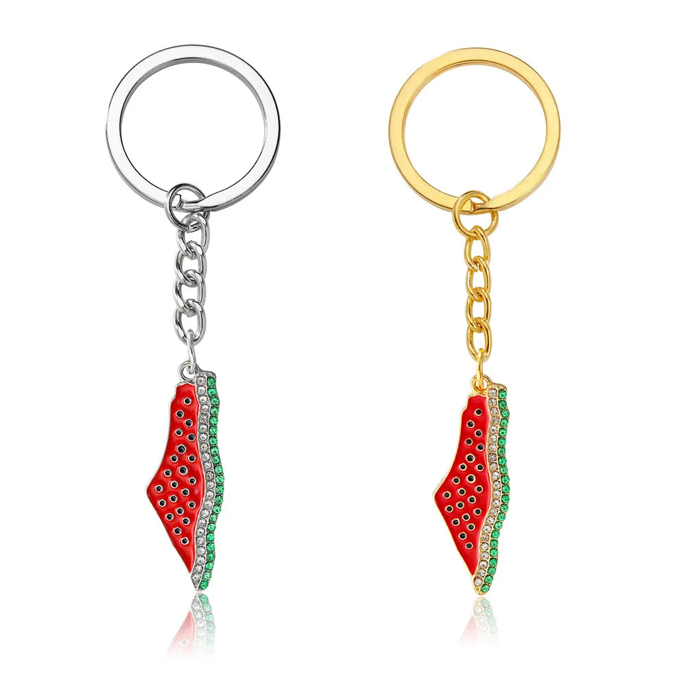 Simulation Watermelon Keychain Cute Summer Watermelon Fruit Keyring Car Backpack Pendant Key Holder Geometric Personalized Gifts