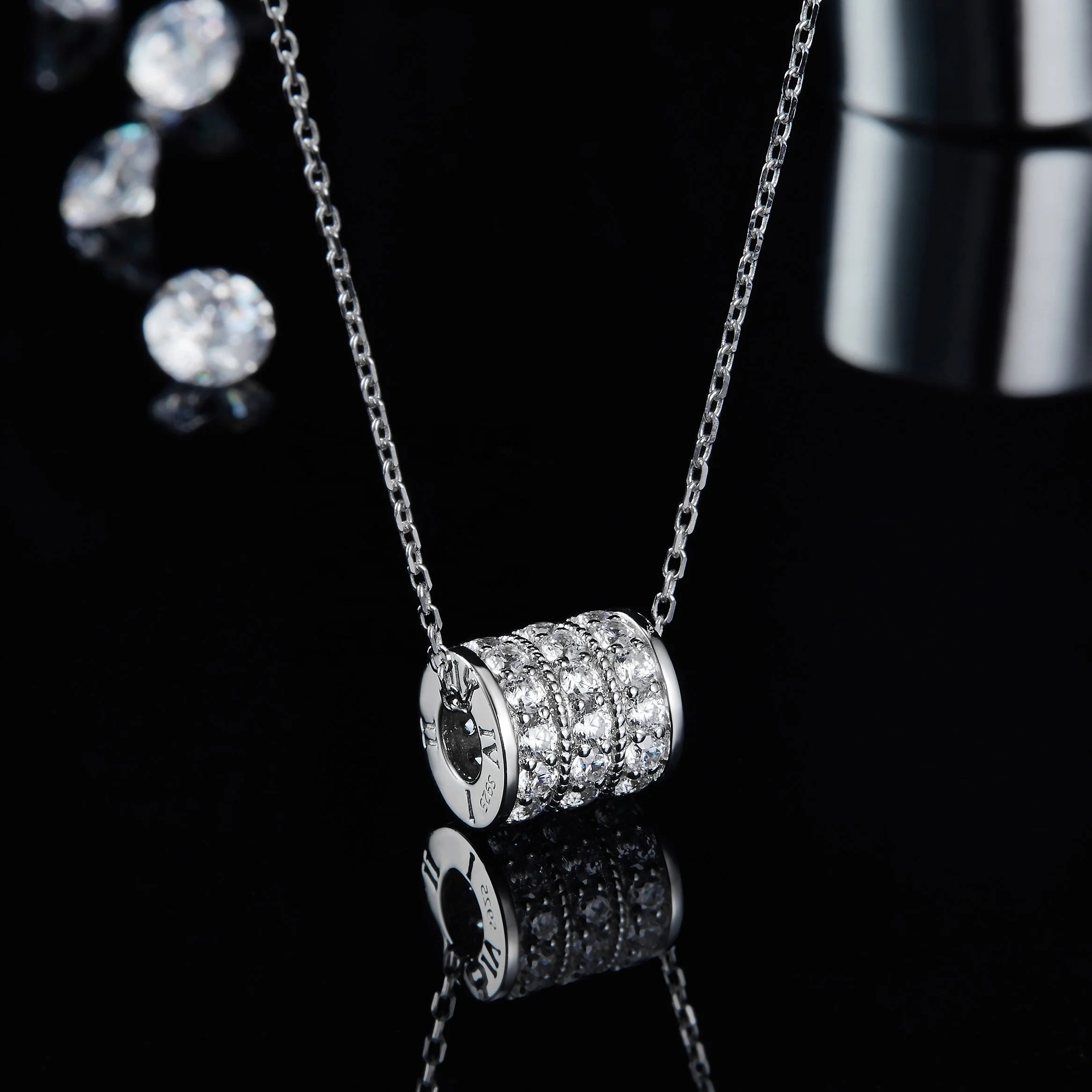 JS07O Abiding Jewelry GRA Certificate VVS1 DEF Color Moissanite Diamond 925 Sterling Silver Womens Moissanite Necklace