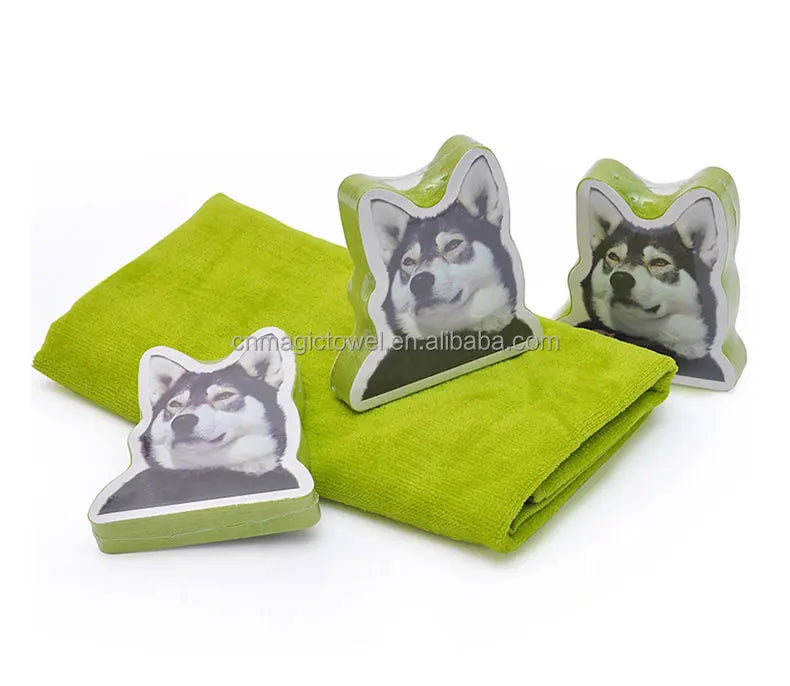 Promotional Gift Travel Towel Cheap Custom logo Printed Other Shape Custom Towel Gift Mini Cotton Magic Compressed Towel