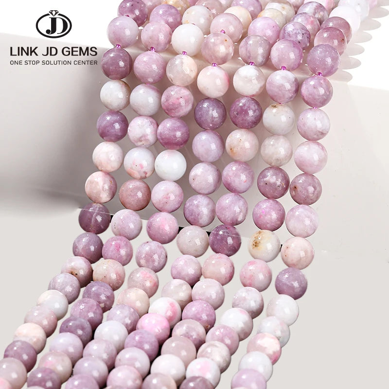 JD 6mm Natural Stone Plum Flower Tourmaline Genuine Round Loose Spacer Health Gemstone Beads for Jewelry Making