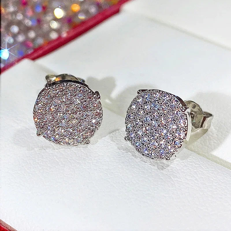 CAOSHI Minimalist Small Stud Earrings with Shiny Cubic Zirconia Stone Statement Earrings for Women Fancy Gift New Trendy Jewelry