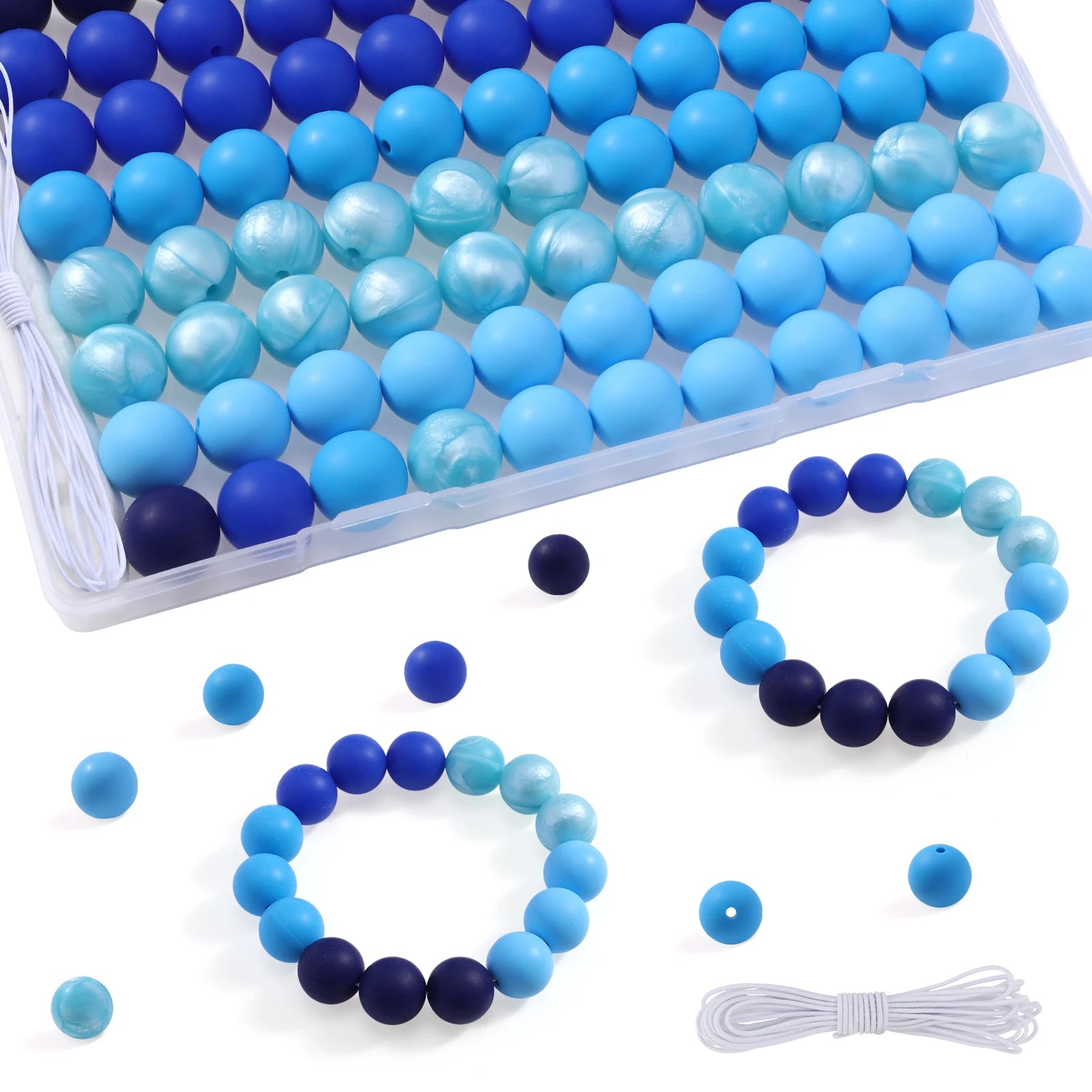 90pcs Multicolor 15mm Silicone Beads Macaron Color Scheme for Handmade Jewelry & Keychain Making DIY Accessory