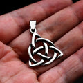 Vintage Stainless Steel Nordic Celtic Knot Christian Faith Pendant Necklace Jewelry for Women Men