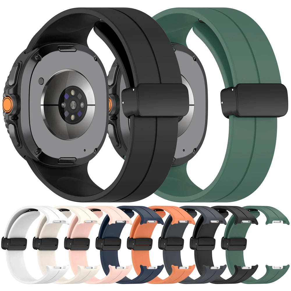 Hot Selling Strong Magnetic Soft Silicone Strap Bracelet for Samsung Galaxy 8 Classic 8 40mm 44mm Band
