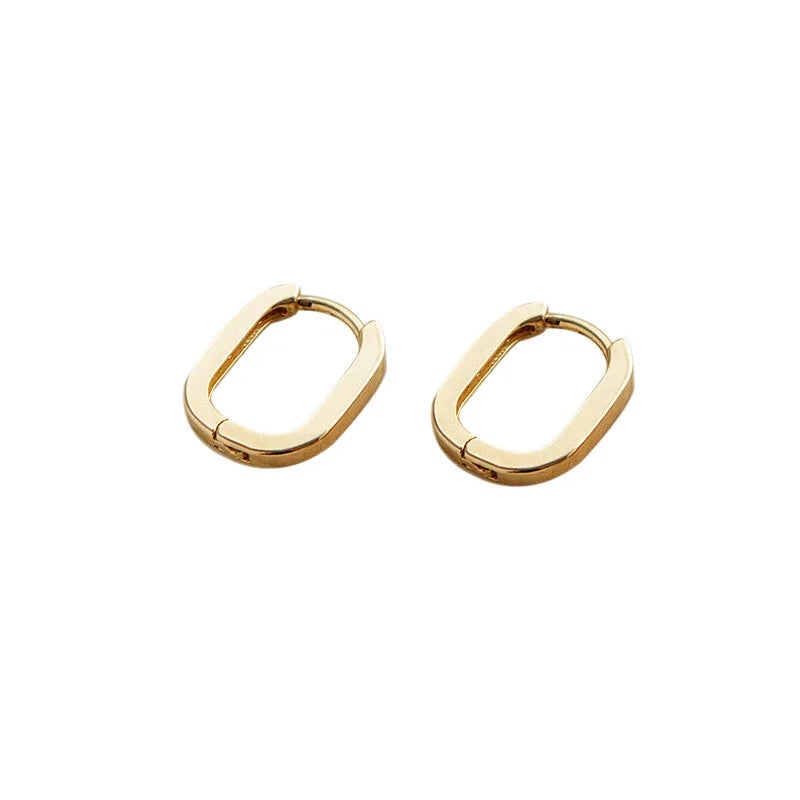 2022 NEW Fashion Earring 925 Sterling Silver Hoop Custom Gold Plated U Shape Earring Jewelry Women
