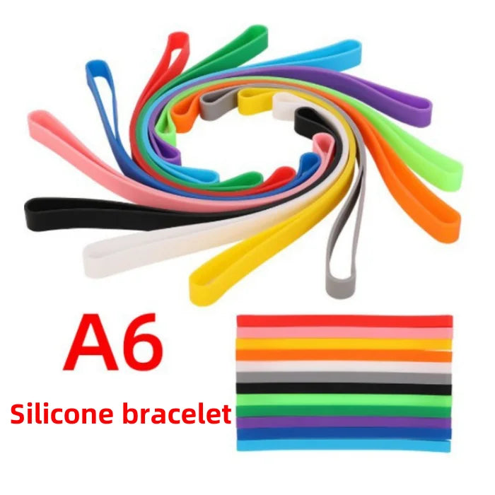 High Elastic Waterproof A6 Thin Silicone Bracelet in Colorful Book Band Novelty Gifts