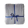 Kingworth Customizable Gray Deep Sleep 100% Cotton Breathable Handmade Chunky Knit Weighted Blanket Winter Blanket