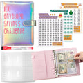 A5 A6 2024 Laser Marble pink 1000 52 Week 100 Day Budget Folder Planner Binder Cash Money Saving Challenge Book with Envelopes