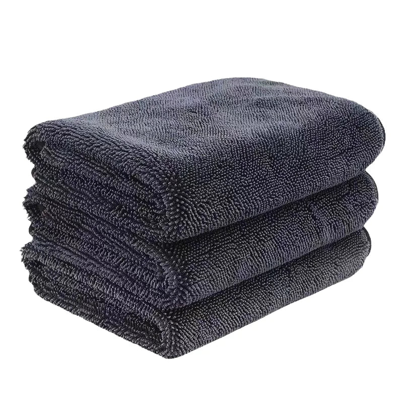 Edgeless 1200gsm Microfiber Cloths for Home Use 1400gsm Wash & Care Auto Detailing Twisted Loop Drying Towels for Car Cleaning