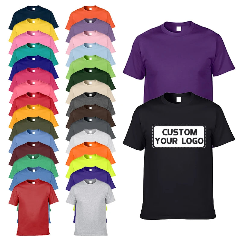 Wholesale Mens Blank Tee Shirt Custom Logo 100% Cotton Short Sleeve Tee Plain Shirt Printing for Men Women