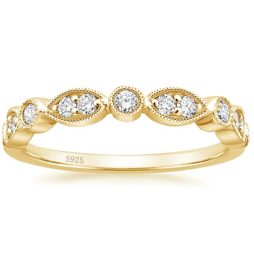OLAN Luxury Jewelry Eternity Bands 925 Sterling Silver Moissanite Rings VVS1 Clarity Wedding Rings for Women