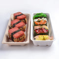 100% Biodegradable Disposable Kraft Paper Sushi Box with Lid Embossing Matt Lamination UV Coating Customizable for Potato Chips