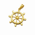 Hot Sell Ship Anchor Rudder Pendant Stainless Steel Gold Plated Steering Wheel Charms Pendants for Jewelry