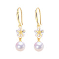 2024 Genuine Freshwater Pearl Drop Earrings  Plum Blossom Jewelry for Women