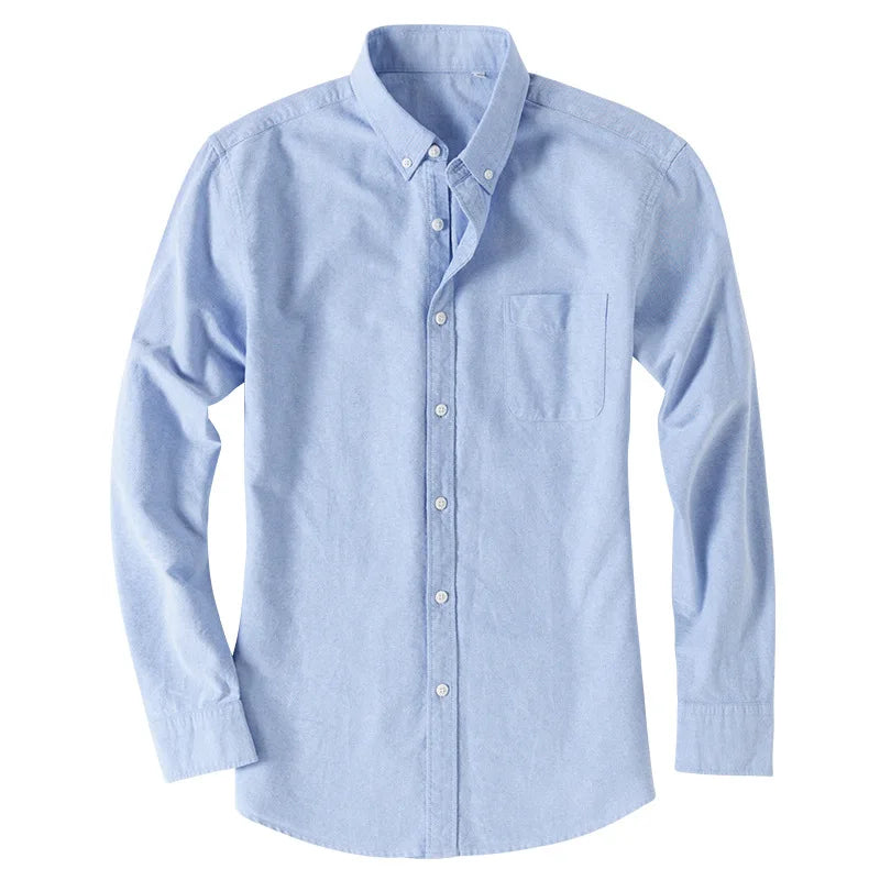 Business Casual Long Sleeve Cotton Oxford Korean Fashion Coat Style Wholesale Men's Shirt